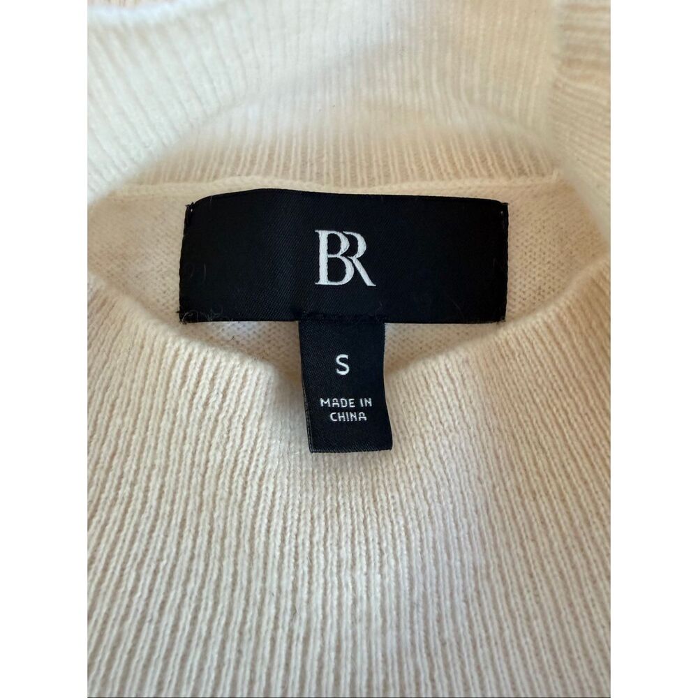 Banana Republic Franca Cashmere Padded-Shoulder Sweater in Cream Size S - Picture 10 of 12